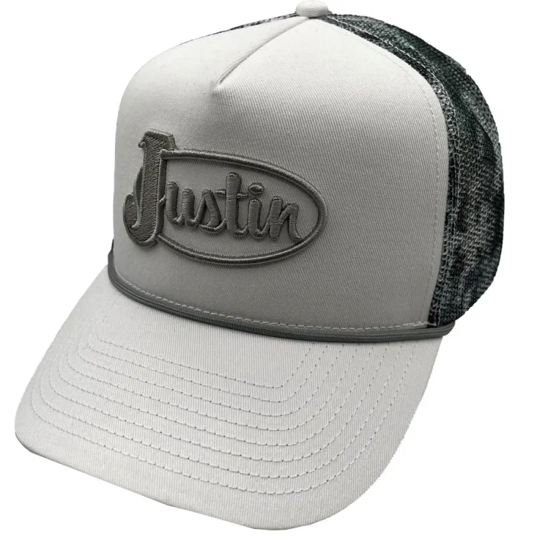 Justin Camo Mesh (White) - Trucker Cap made by Justin Boots