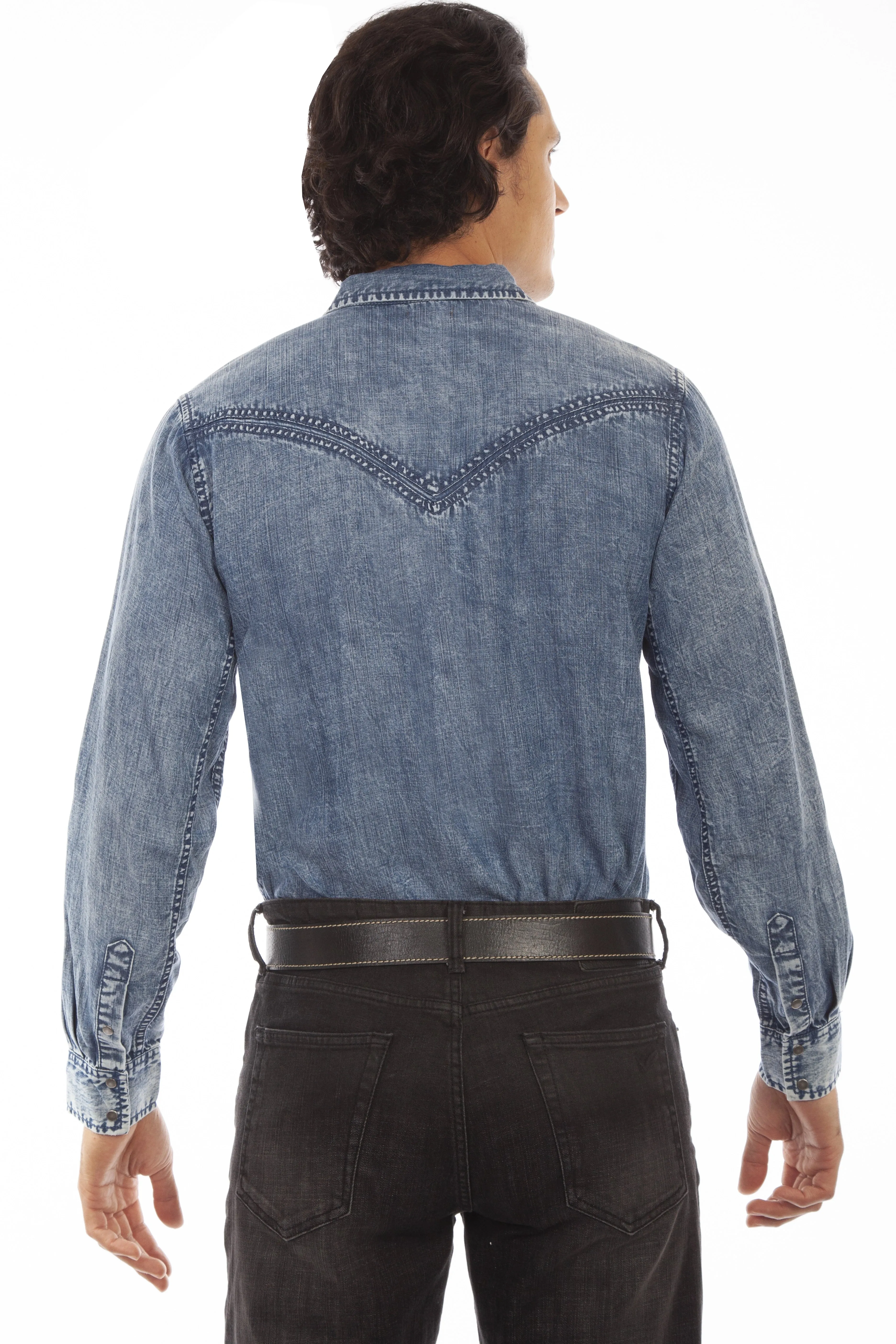 Scully Pleated Pockets - Men's Denim Shirt sold by Hat Country product image thumbnail 2
