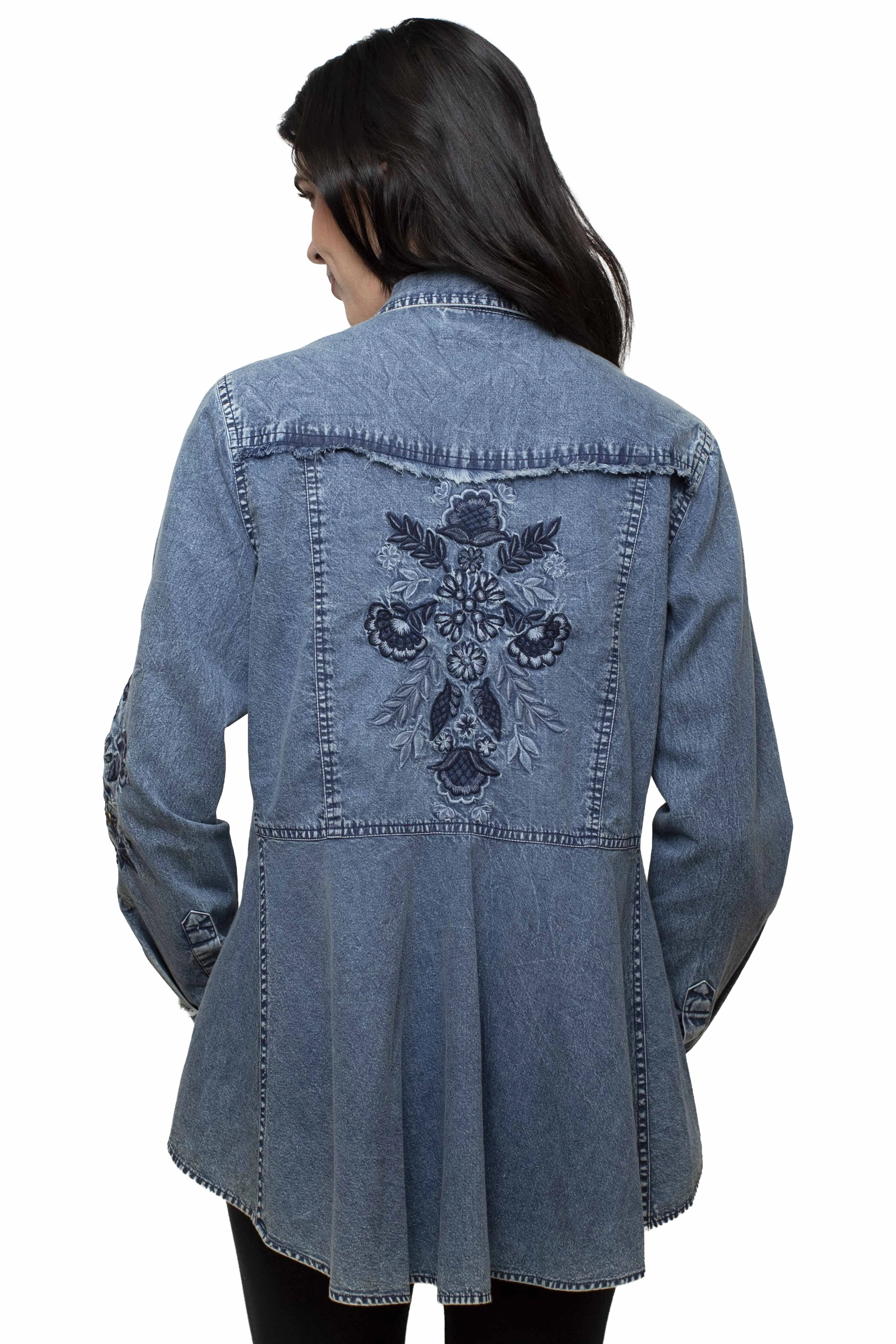 Honey Creek Floral Embroidery - Women's Denim Shirt sold by Hat Country product image thumbnail 2