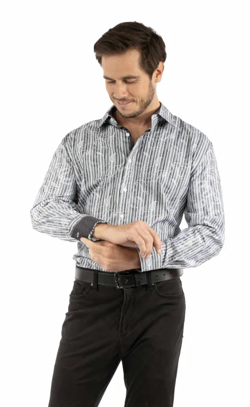 Scully Paisley Jacquard - Men's Western Shirt made by Scully