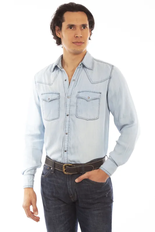 Scully Pick Stitch - Men's Denim Shirt made by Scully