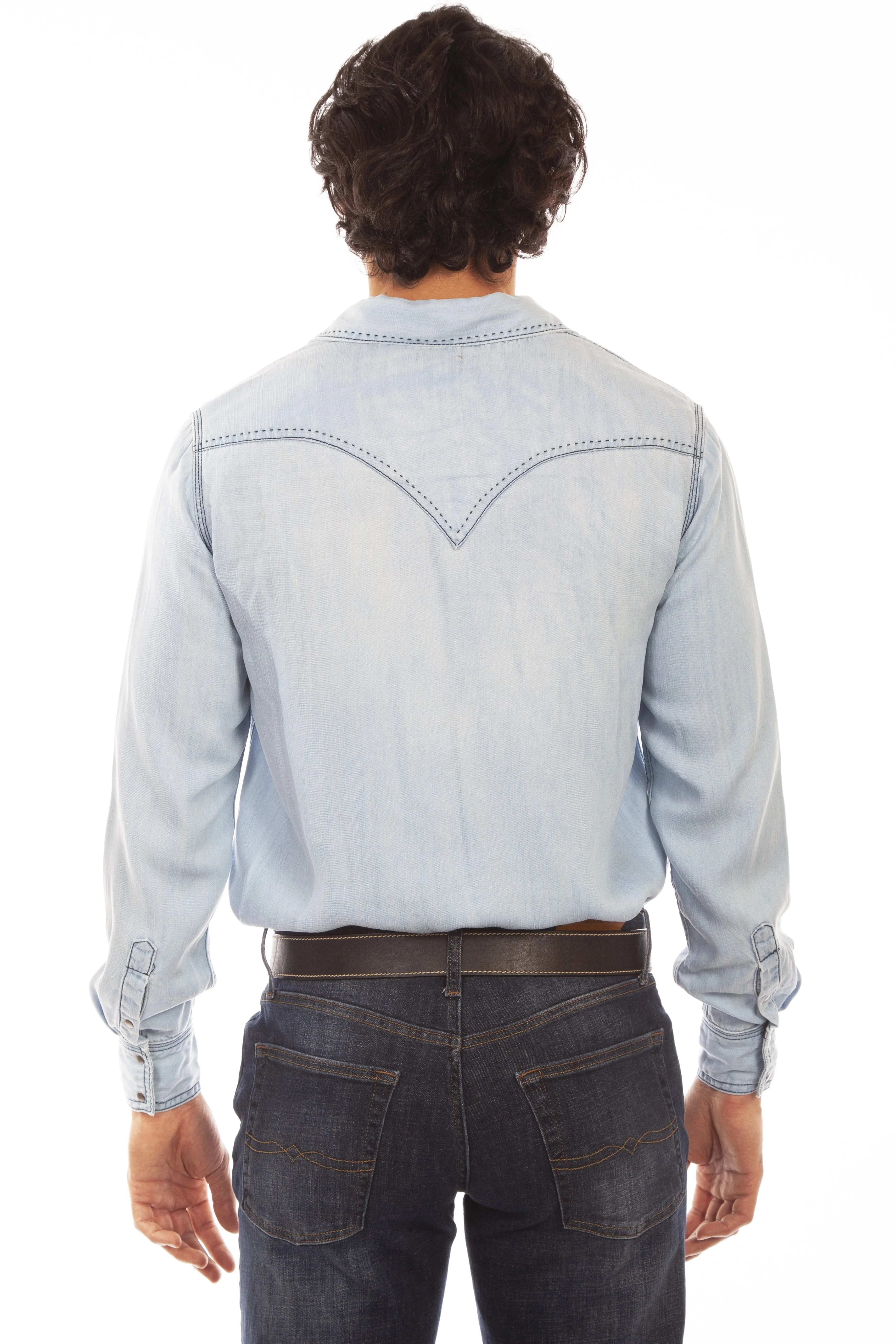 Scully Pick Stitch - Men's Denim Shirt sold by Hat Country product image thumbnail 2