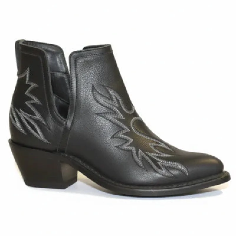 Abilene Blackfield - Women's Leather Cowgirl Ankle Booties made by Hat Country