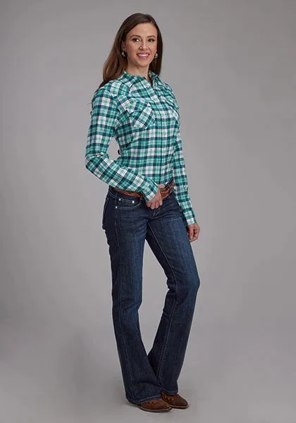 Roper 2206 Unlined Flannel (Green) - Women's Western Shirt (Closeout) sold by Hat Country product image thumbnail 3