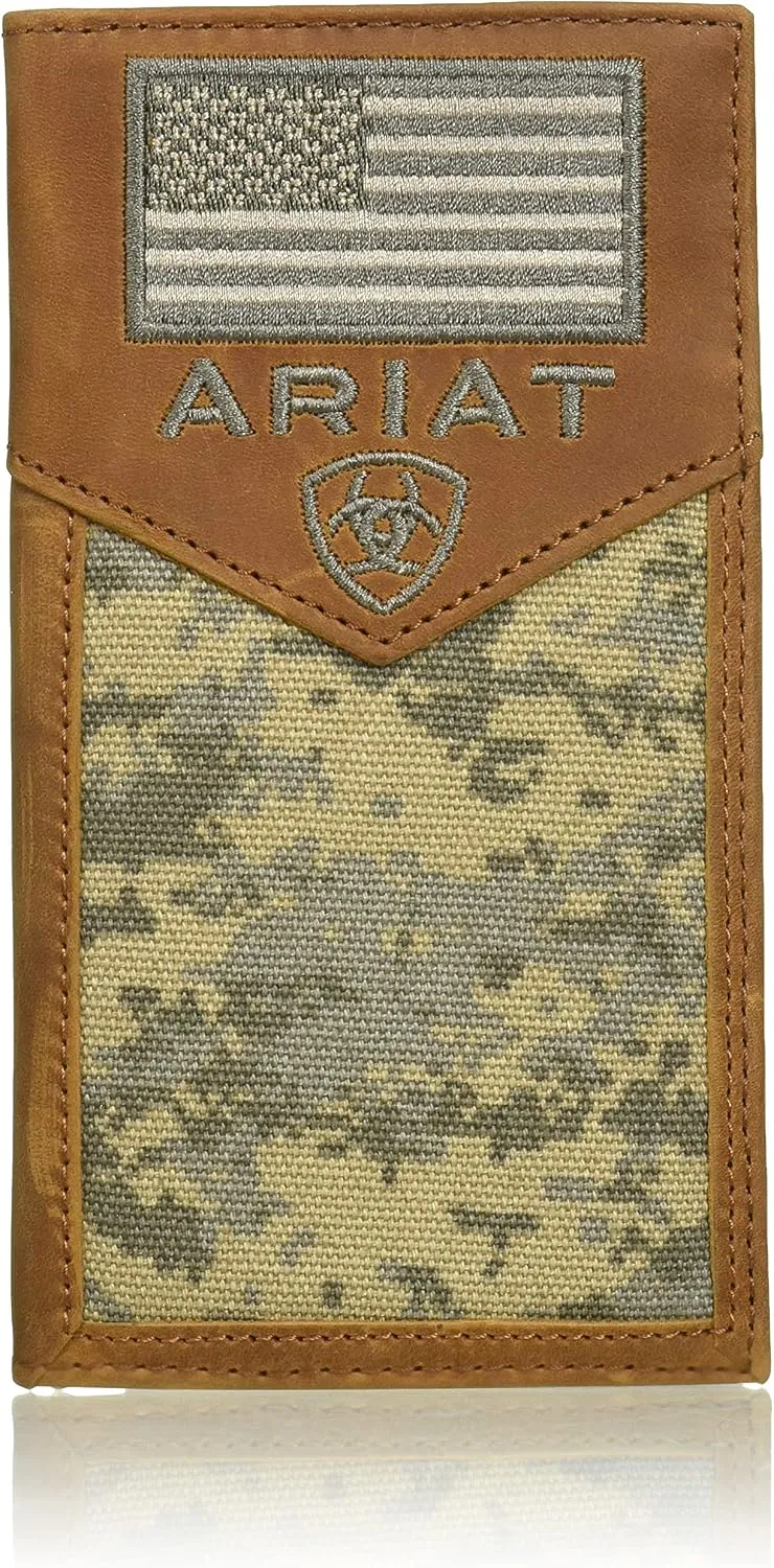 Ariat Camo USA Flag (Green) - Men's Rodeo Wallet sold by Hat Country