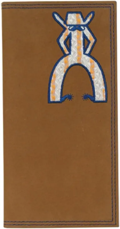 HOOey "Punchy" (Brown/Orange/Blue) - Men's Rodeo Wallet made by Hat Country