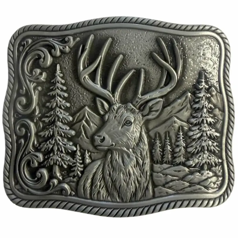 Deadwood Trading Backwoods Buck - Men's Belt Buckle made by Deadwood Studios