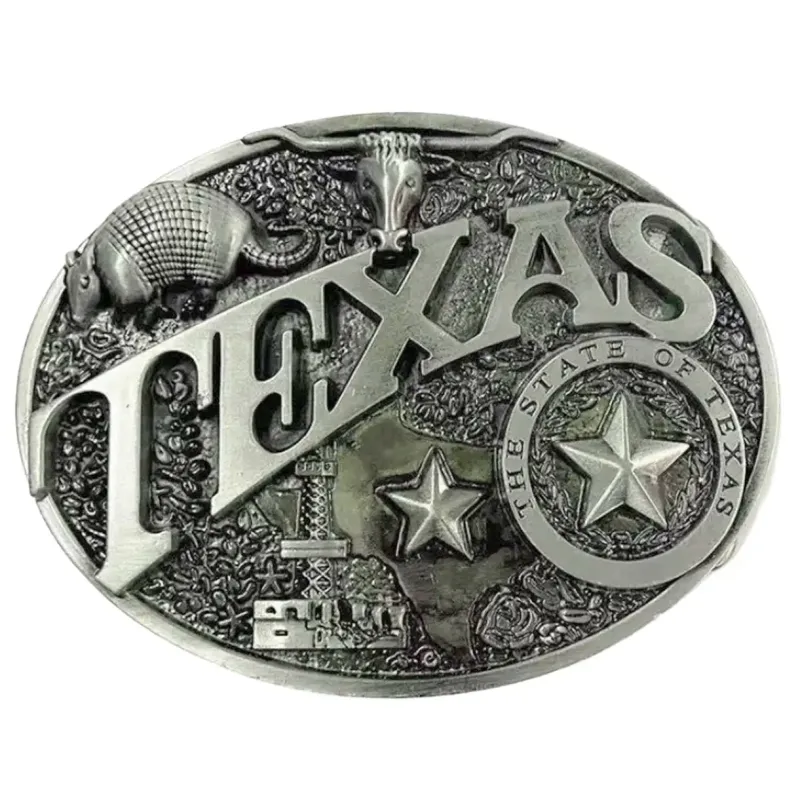 Deadwood Trading Lone Star Armadillo (Antique Pewter) - Belt Buckle made by Deadwood Studios