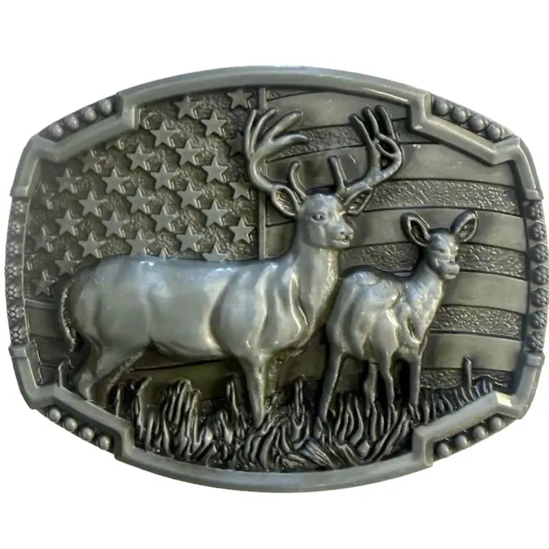 Deadwood Trading Buck Country (Antique Pewter) - Belt Buckle made by Deadwood Studios