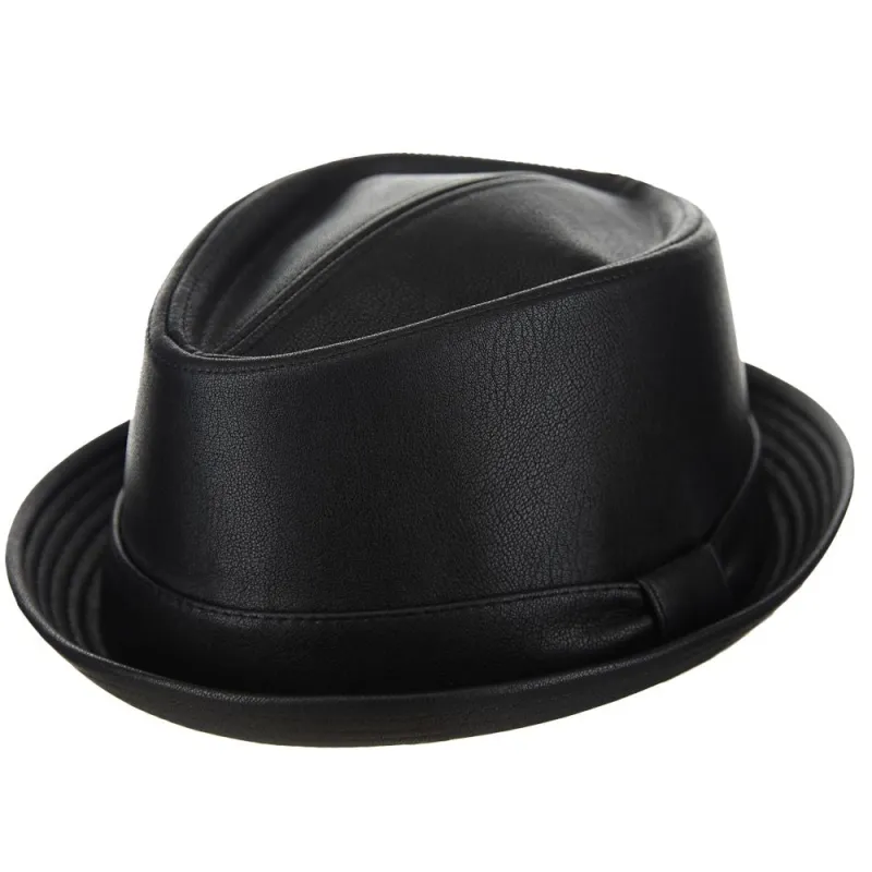 Stacy Adams Vincent - Vegan Leather Fedora Hat made by Stacy Adams