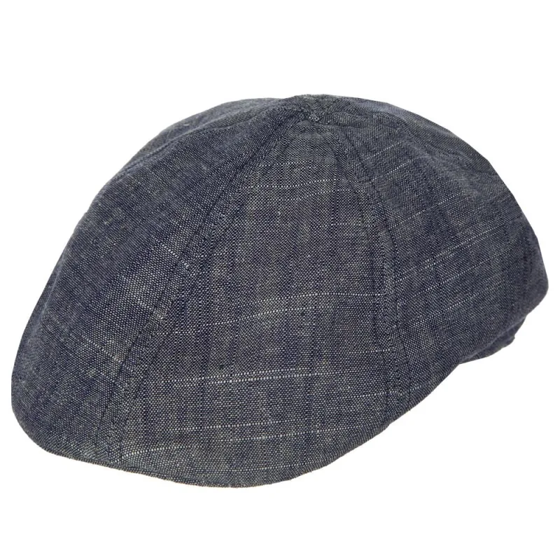 Scala Briggs - Cotton Chambray Flat Cap made by Scala