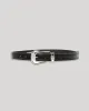Extended 1" Creased Belt with 3-pc Silver Buckle Set - Black — MONITALY sold by monitaly