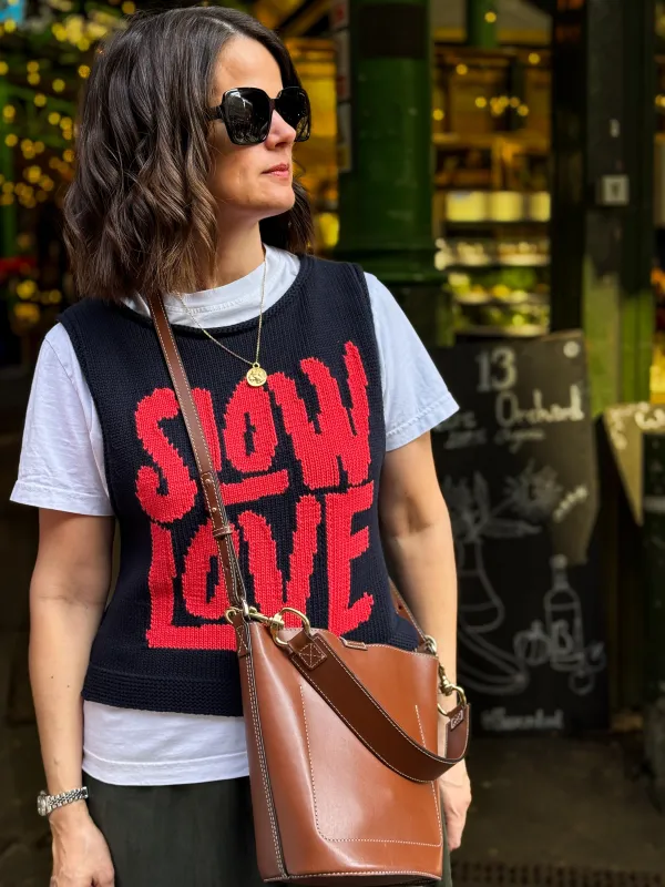 Slow Love Cotton Tank - Navy sold by The Slow Love