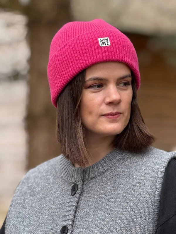 Staple Merino Wool Beanie - Cerise sold by The Slow Love
