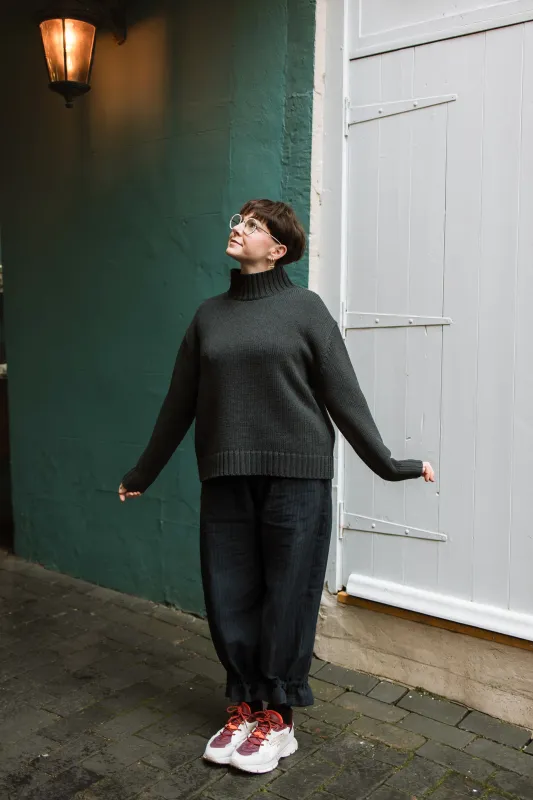 The Staple High Neck Jumper - Charcoal sold by The Slow Love