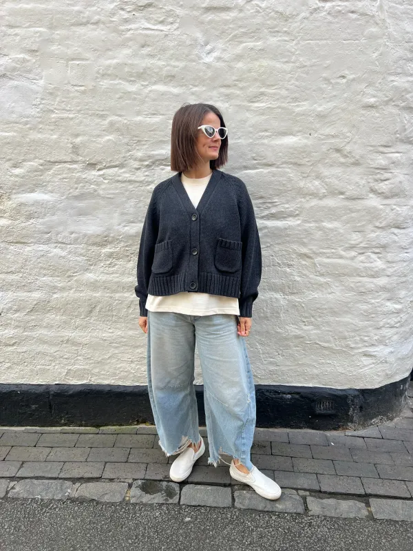 The Staple Cardigan - Charcoal sold by The Slow Love