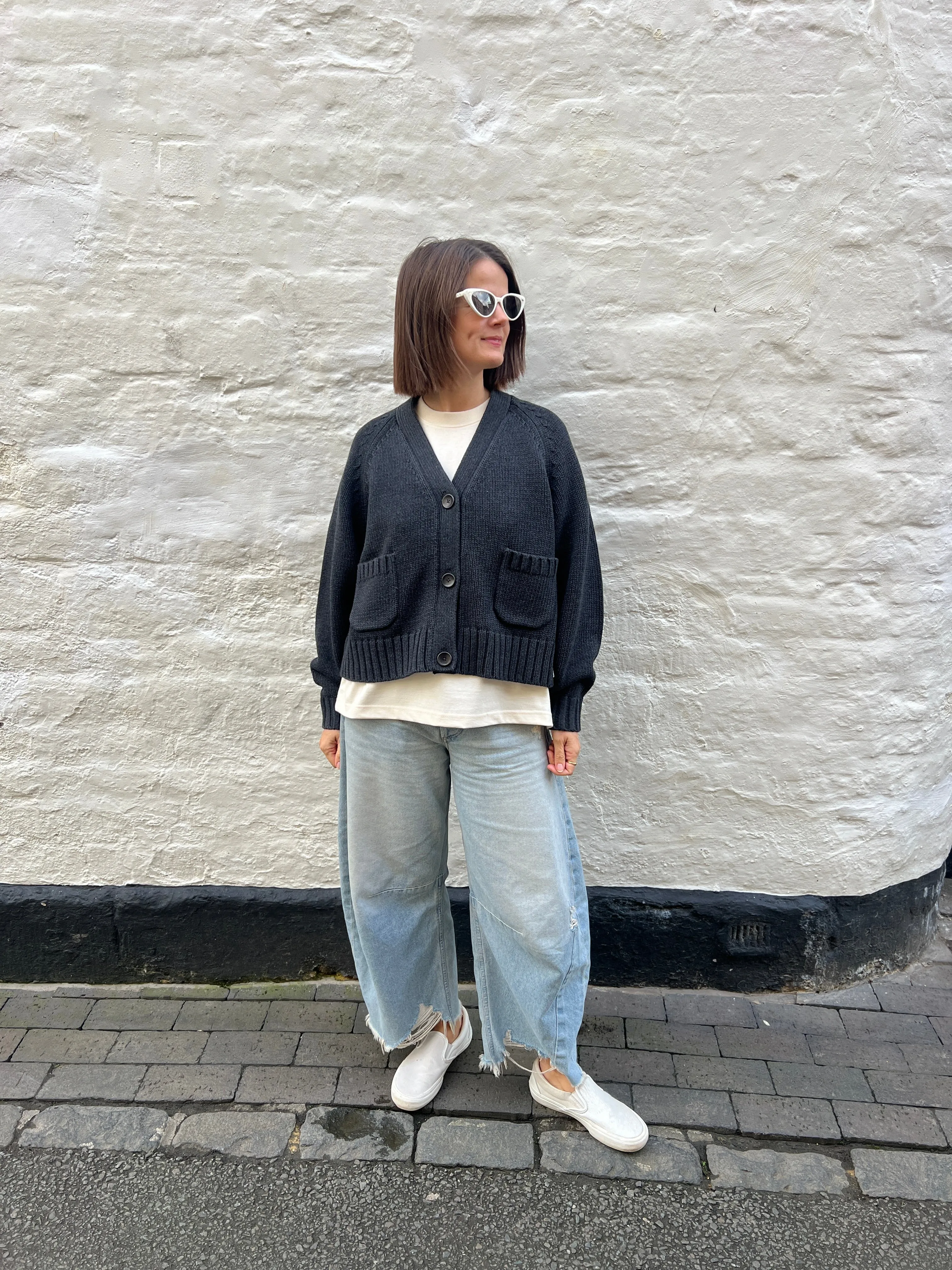 The Staple Cardigan - Charcoal sold by The Slow Love