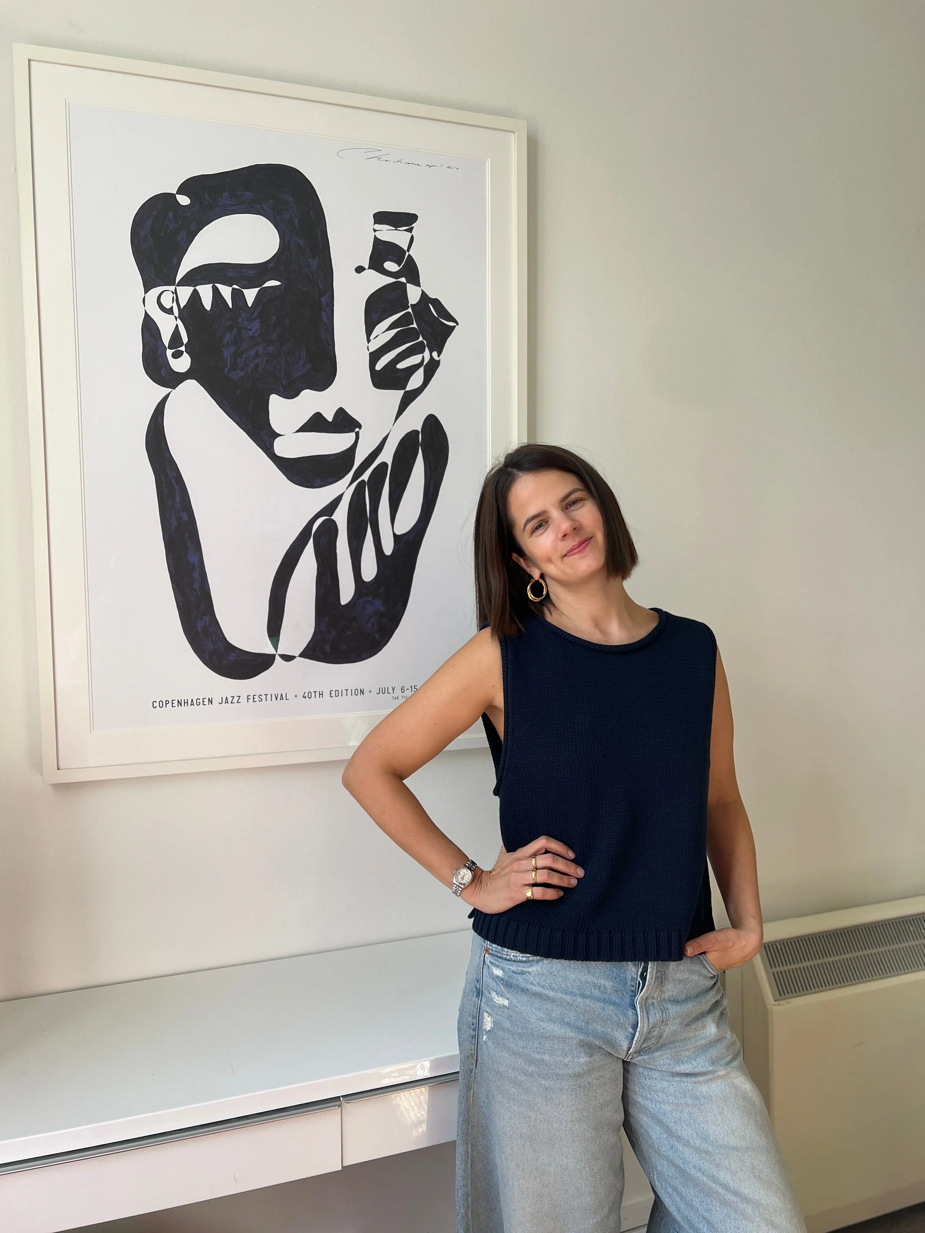 The Staple Tank - Navy sold by The Slow Love