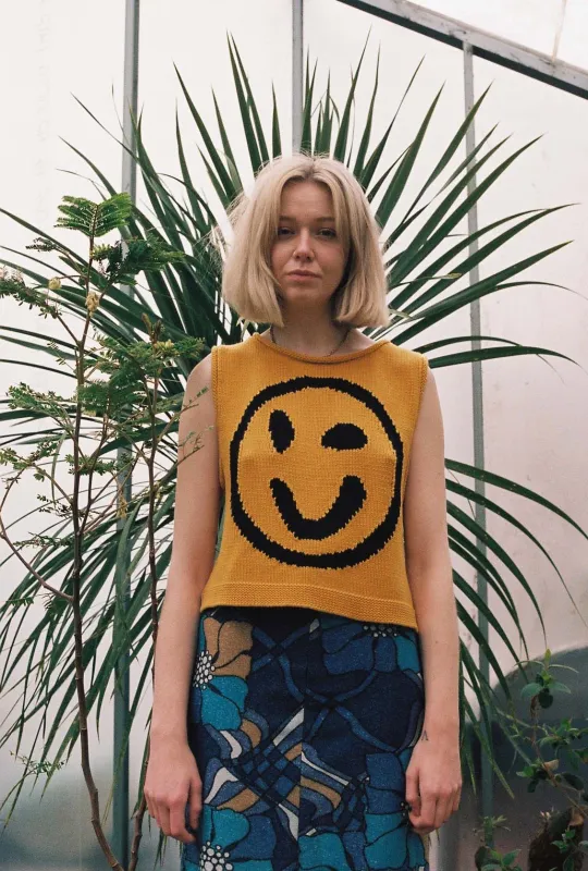 Old Skool Cotton Tank Top - Yellow sold by The Slow Love