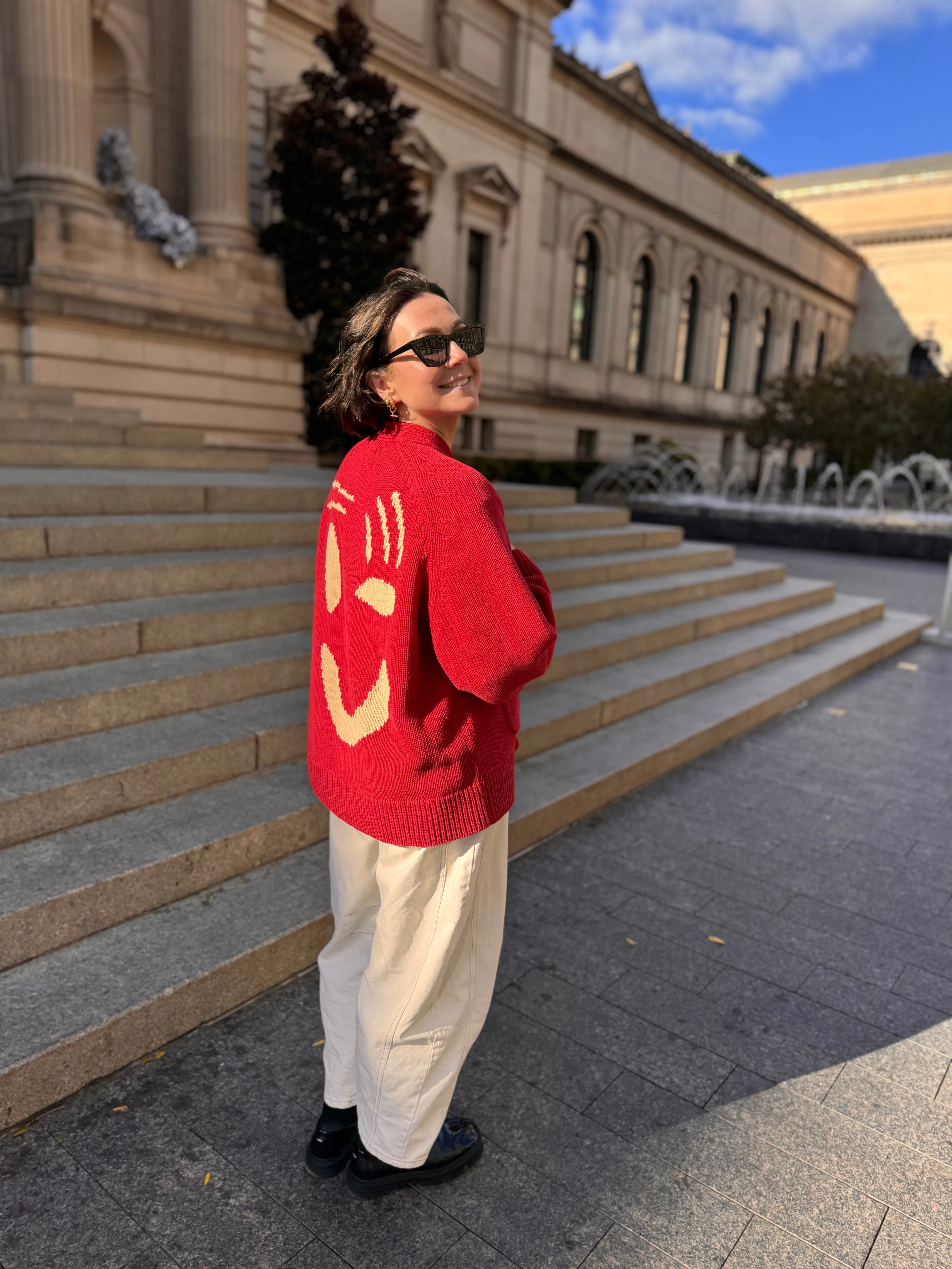 Feel Good Cardigan - Red sold by The Slow Love