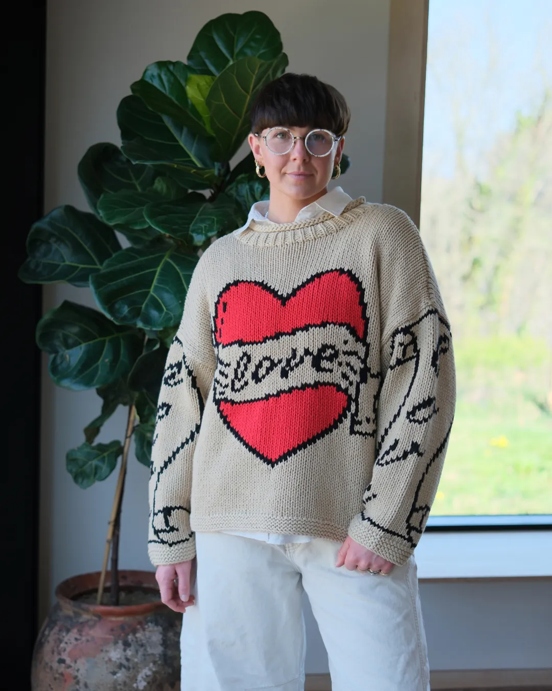 The Young Hearts Jumper - Ecru sold by The Slow Love