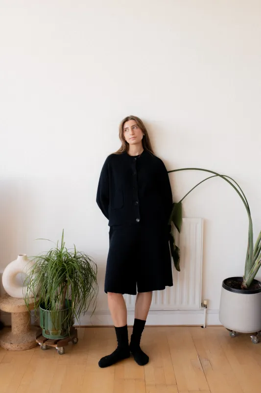 Knitted Shorts- Midnight Navy sold by The Slow Love