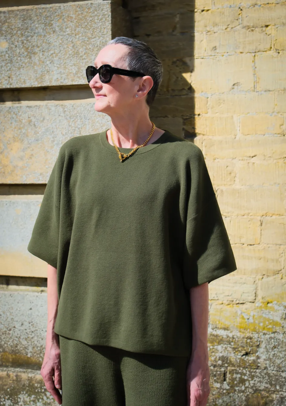 Knitted Tee- Olive Green sold by The Slow Love product image thumbnail 3