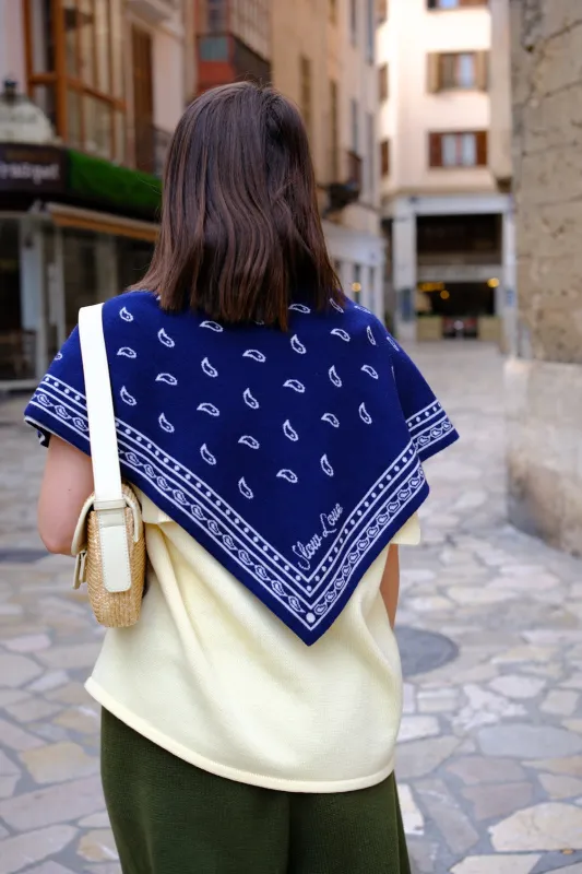 Bandana Scarf - French Navy sold by The Slow Love