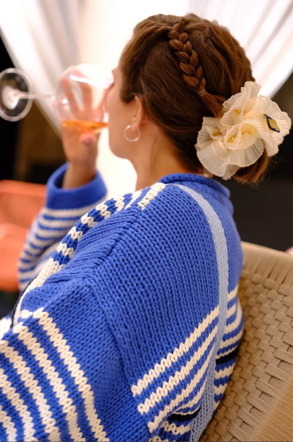 Checked Handknit Jumper - Blue sold by The Slow Love product image thumbnail 4