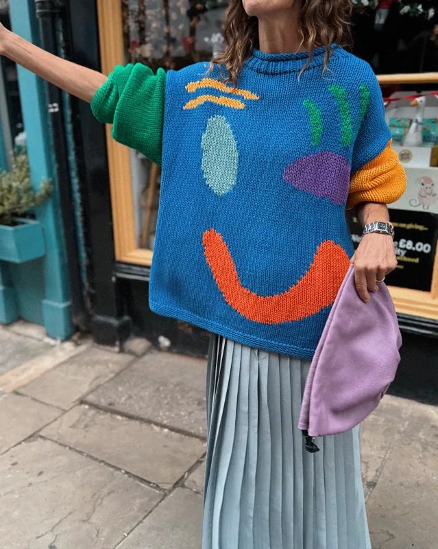 The FEEL GOOD Hand Knit Jumper - Colour Block sold by The Slow Love