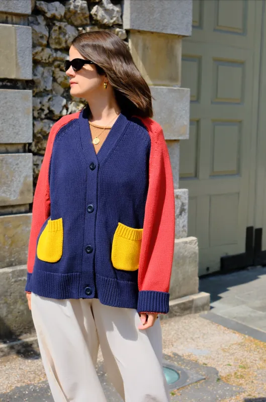Feel Good Cardigan - Colourblock sold by The Slow Love