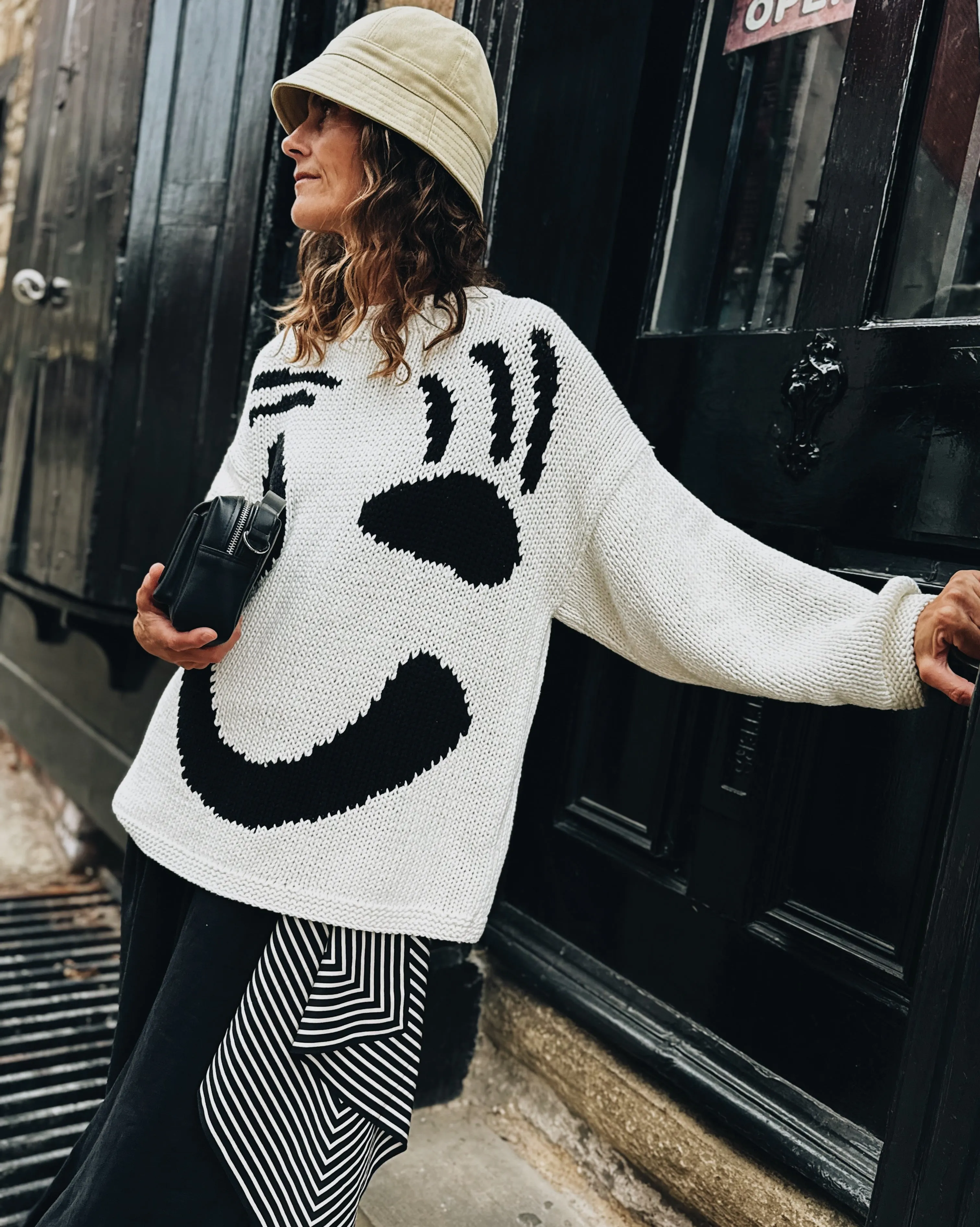 The FEEL GOOD Hand Knit Jumper - Monochrome sold by The Slow Love product image thumbnail 3