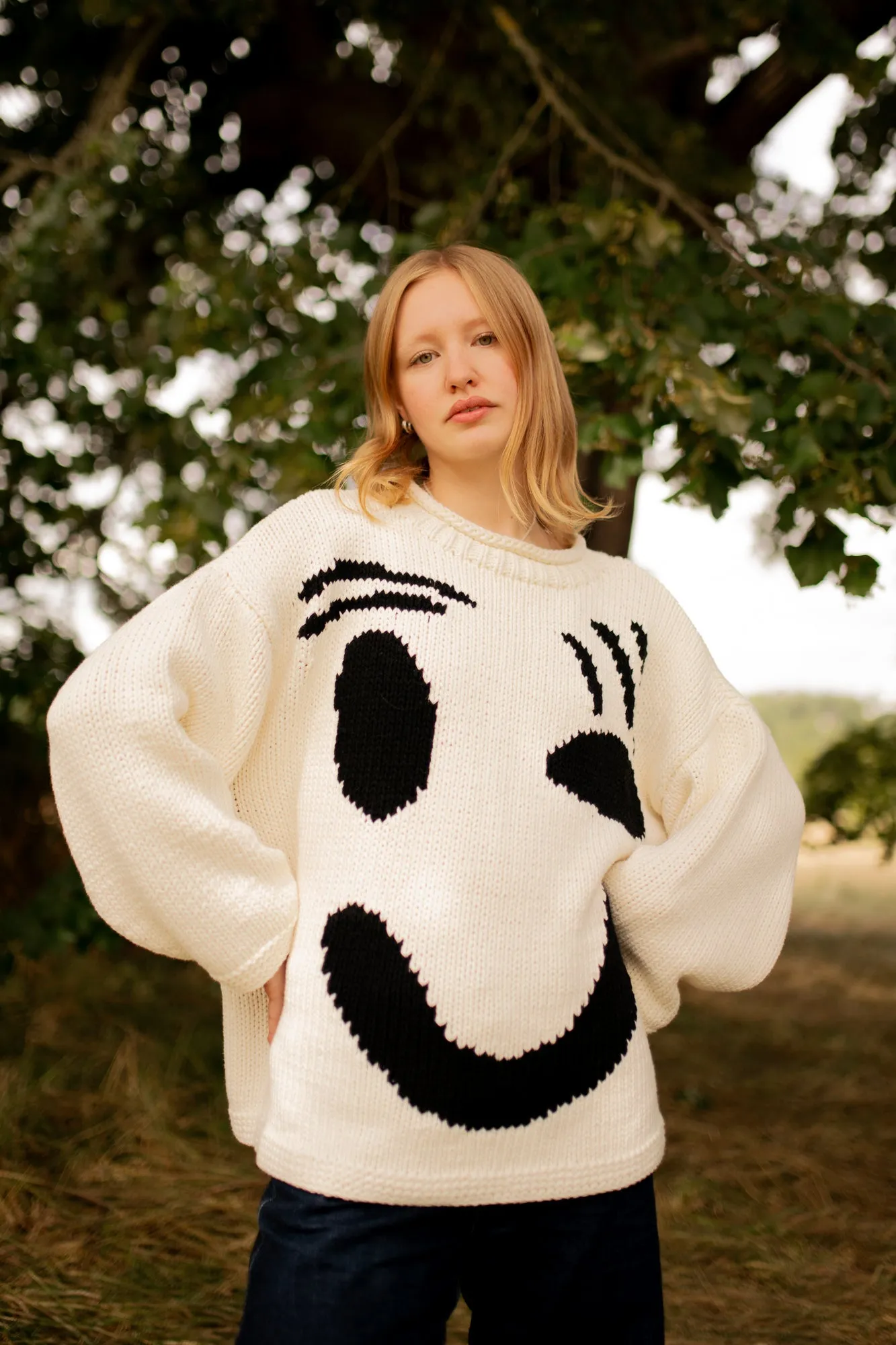 The FEEL GOOD Hand Knit Jumper - Monochrome sold by The Slow Love product image thumbnail 4