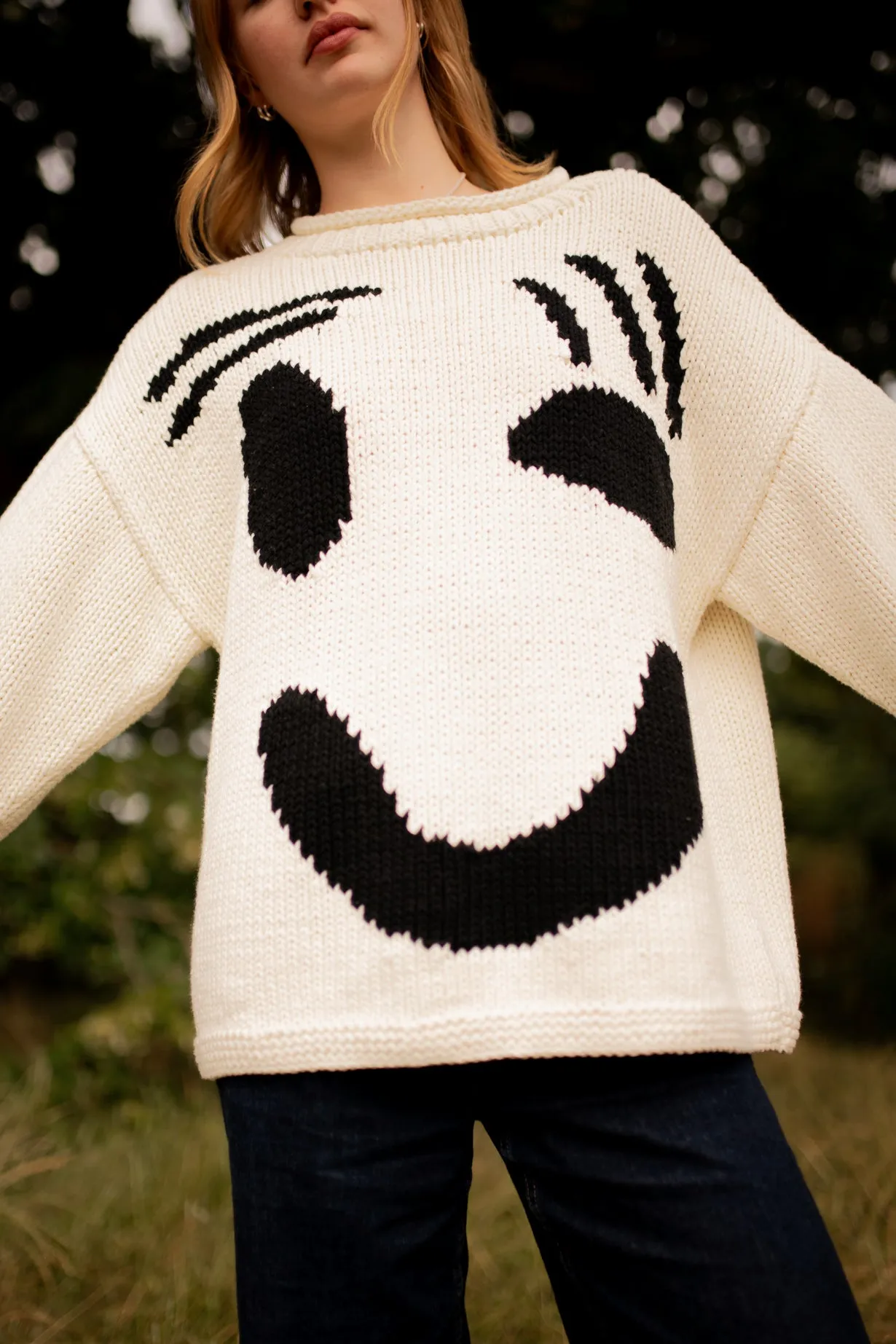 The FEEL GOOD Hand Knit Jumper - Monochrome sold by The Slow Love product image thumbnail 5