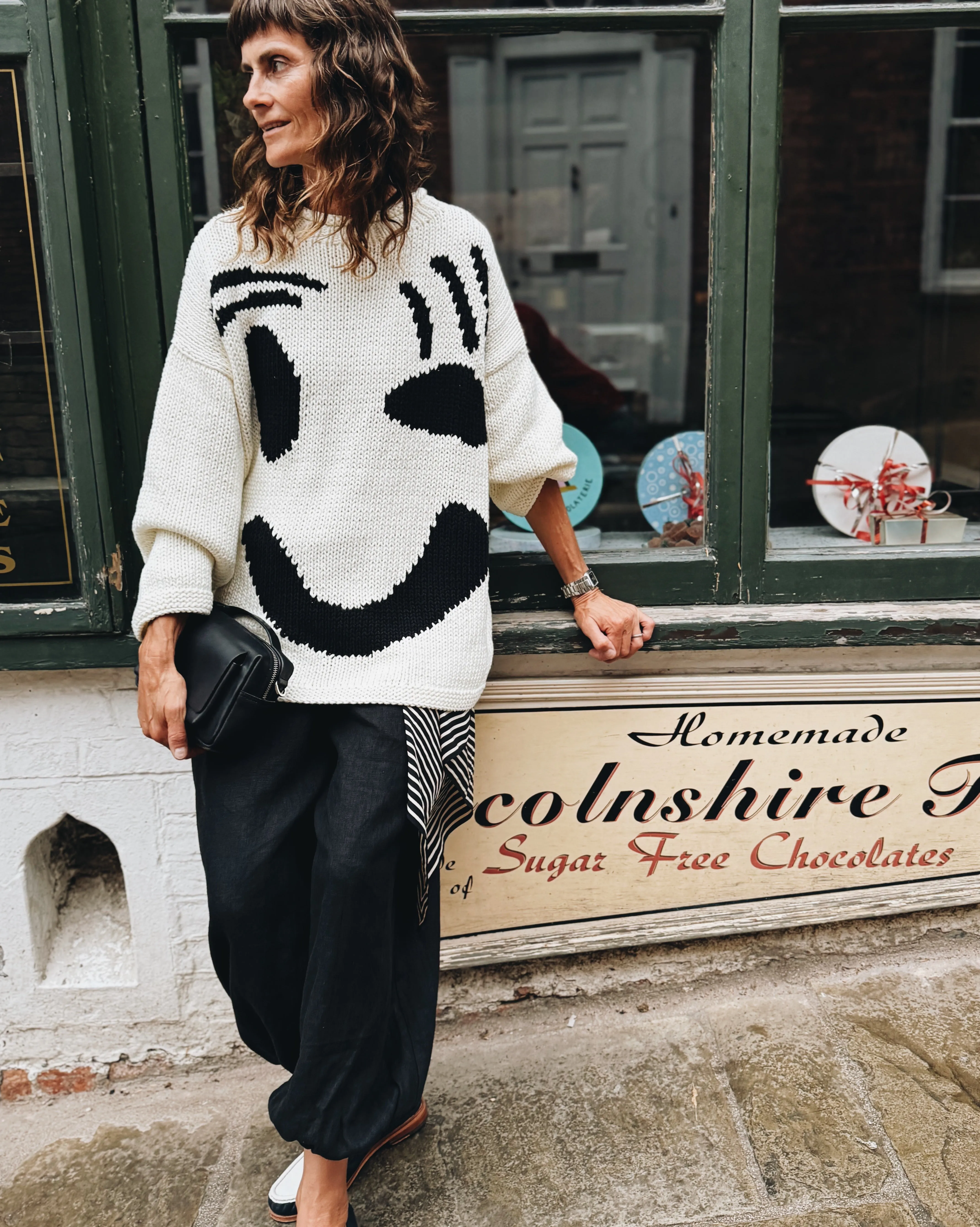 The FEEL GOOD Hand Knit Jumper - Monochrome sold by The Slow Love