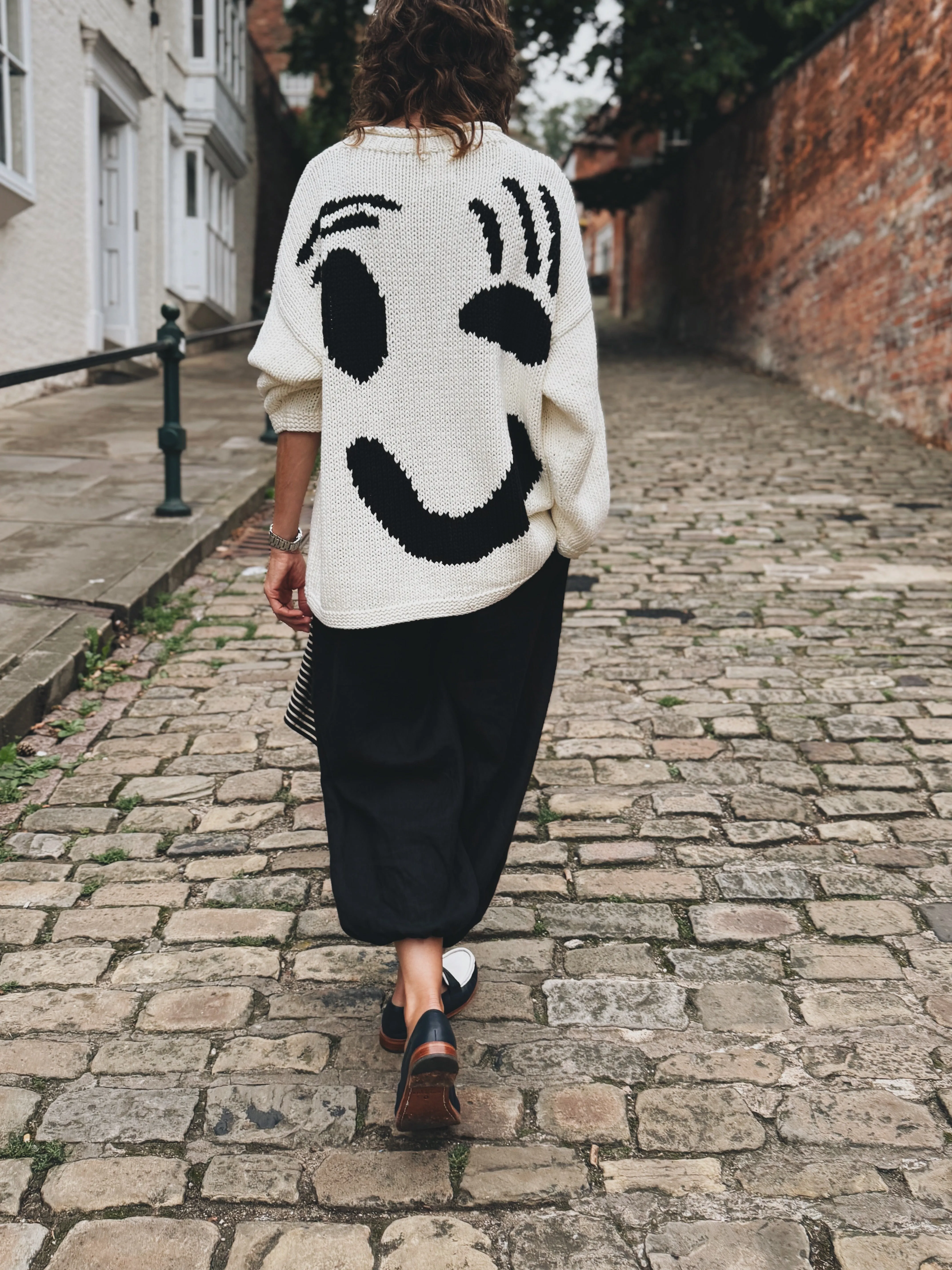 The FEEL GOOD Hand Knit Jumper - Monochrome sold by The Slow Love product image thumbnail 2