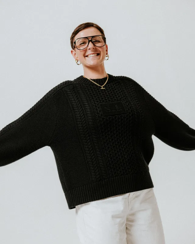 Aran Jumper - Black sold by The Slow Love