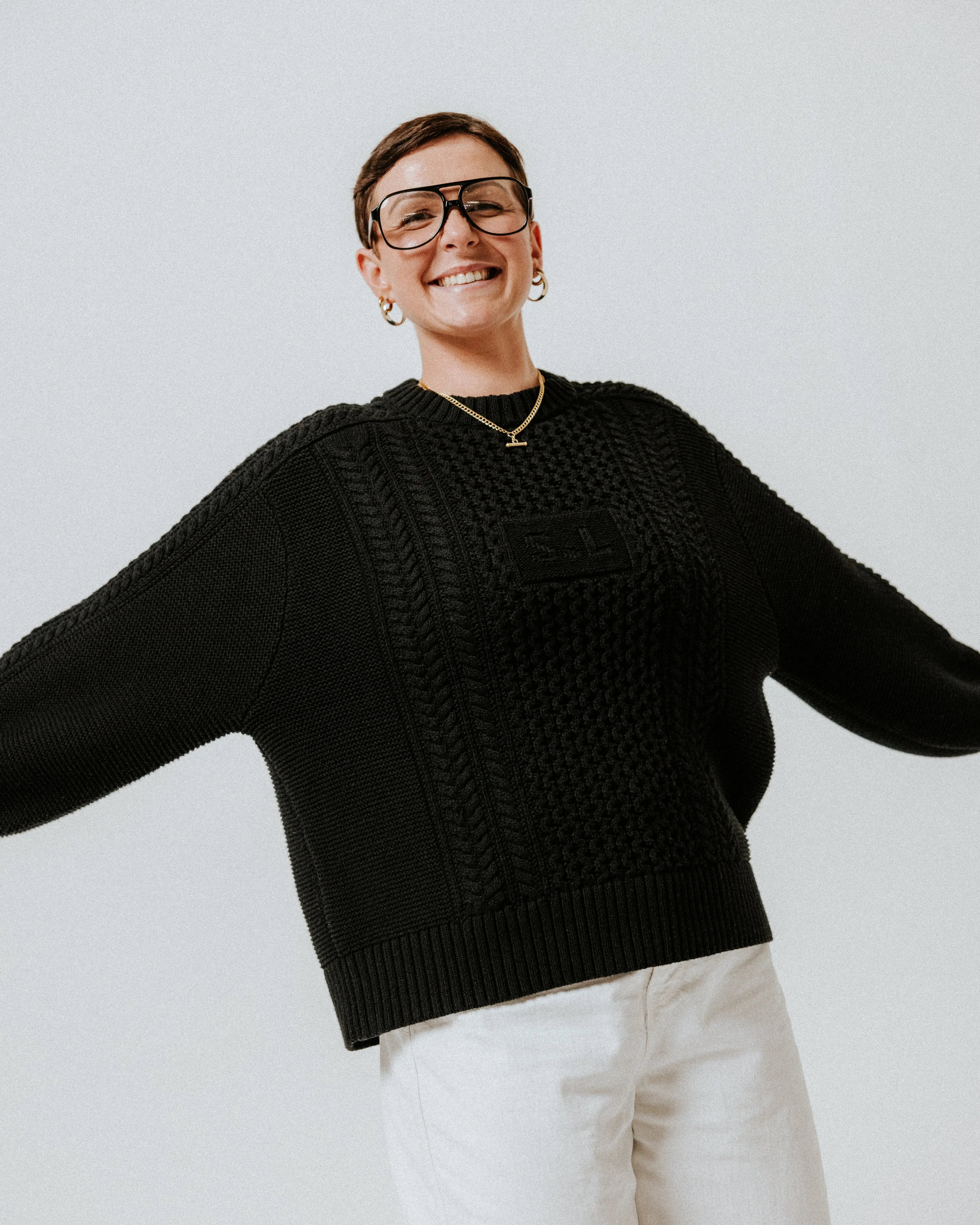 Aran Jumper - Black sold by The Slow Love