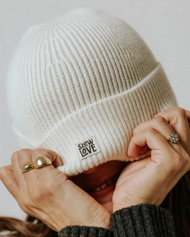 Staple Merino Wool Beanie - Cream sold by The Slow Love