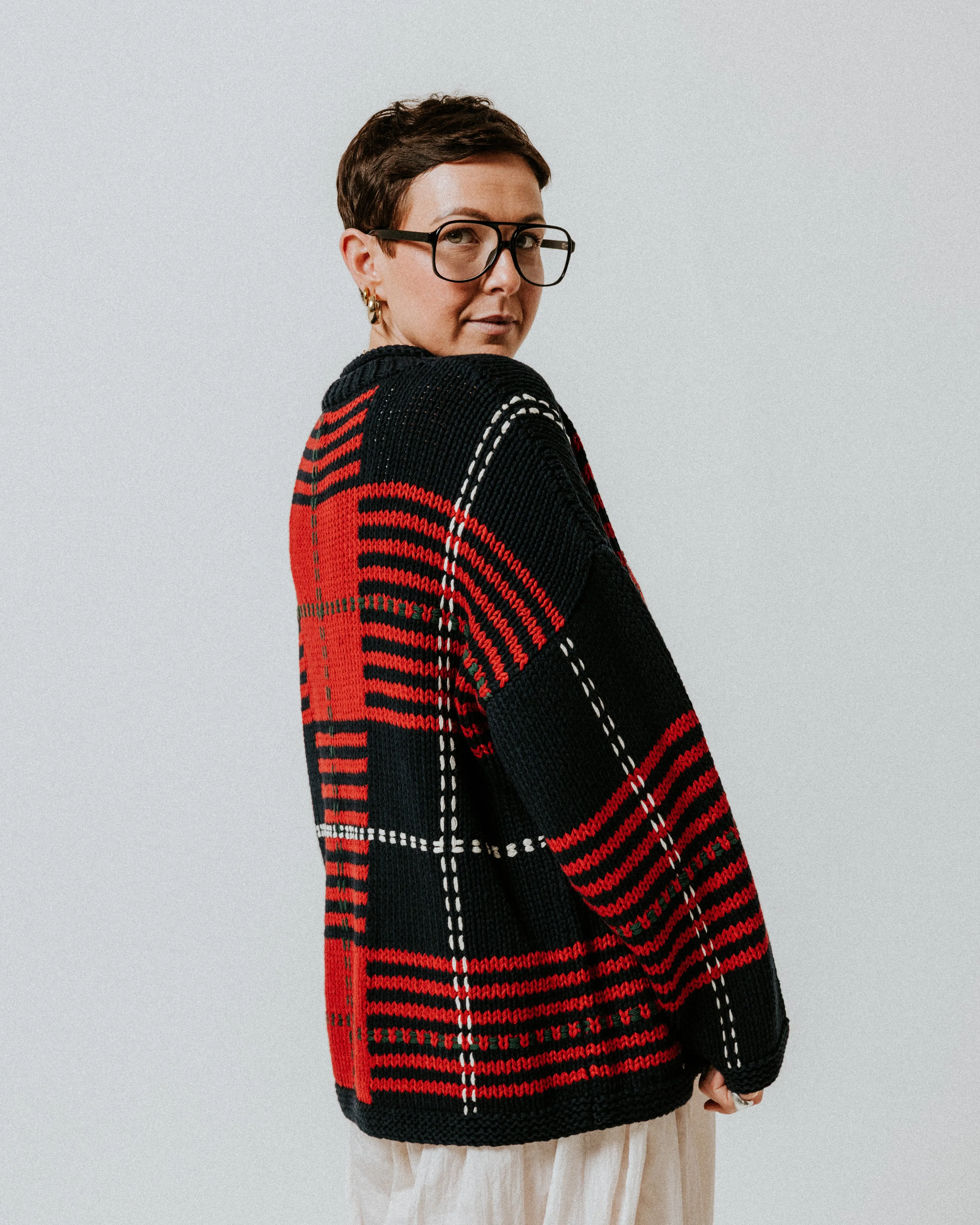 Oversized Plaid Handknit Jumper sold by The Slow Love product image thumbnail 2