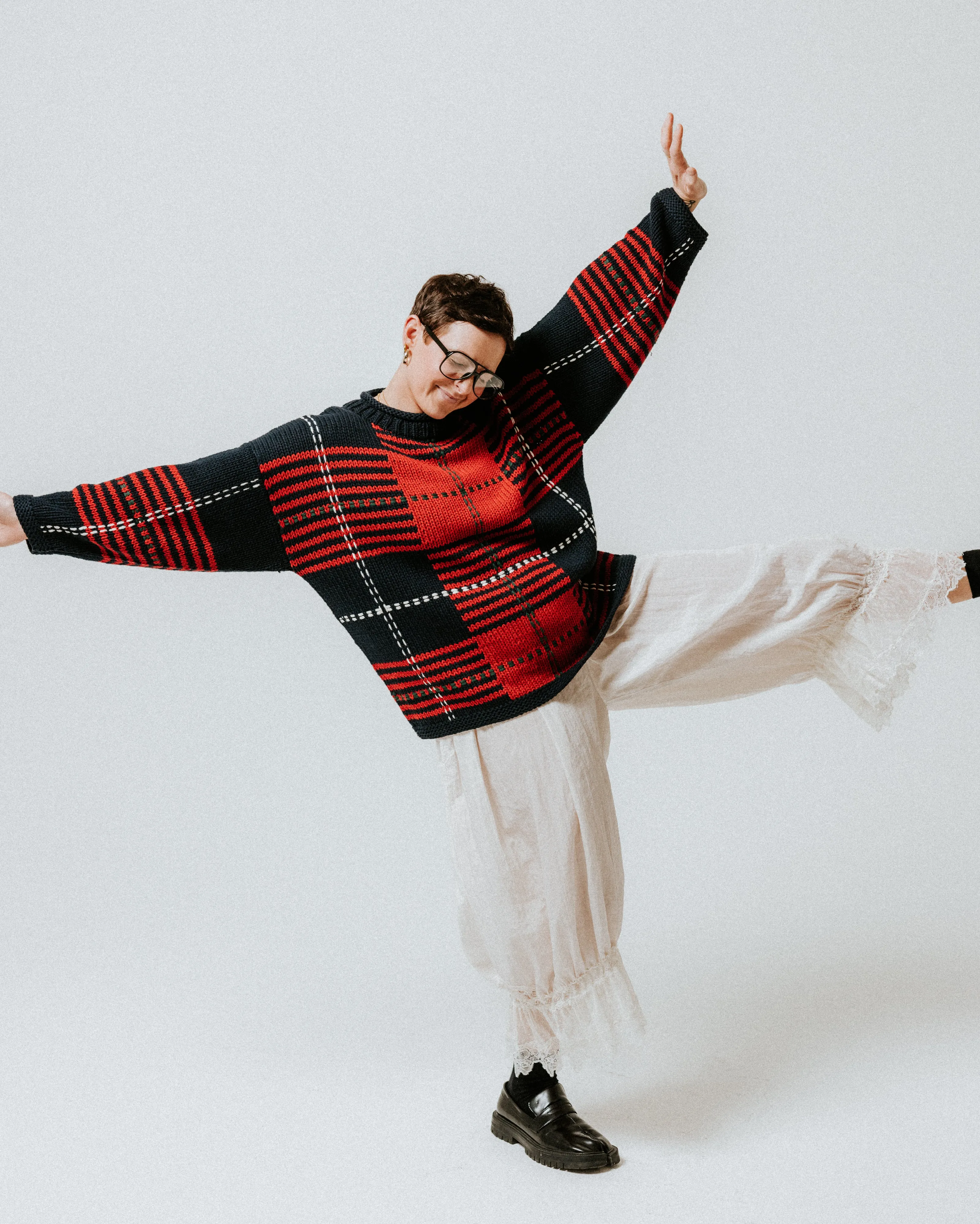 Oversized Plaid Handknit Jumper sold by The Slow Love