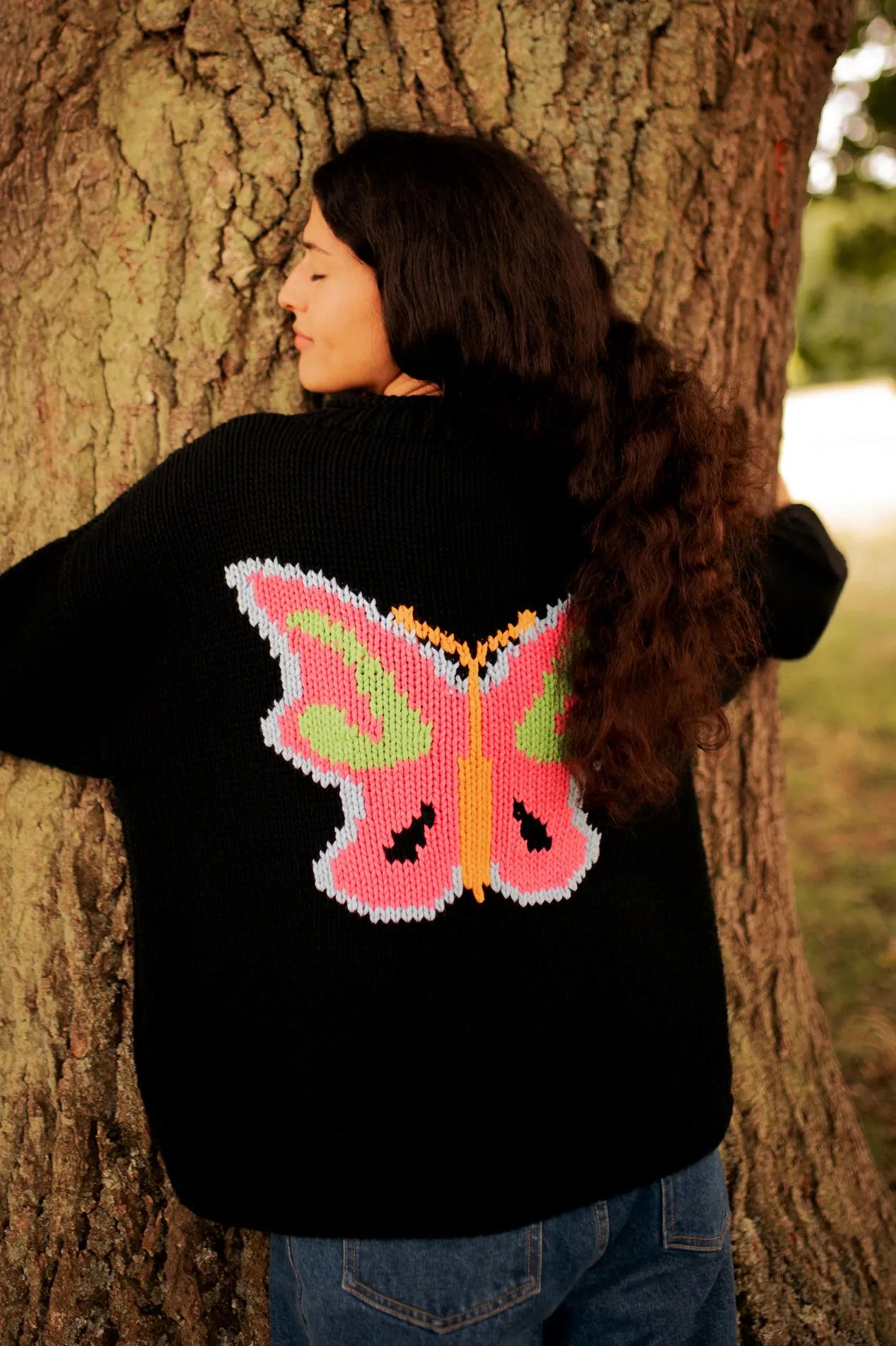 Neon Butterfly Hand Knit Jumper sold by The Slow Love product image thumbnail 4