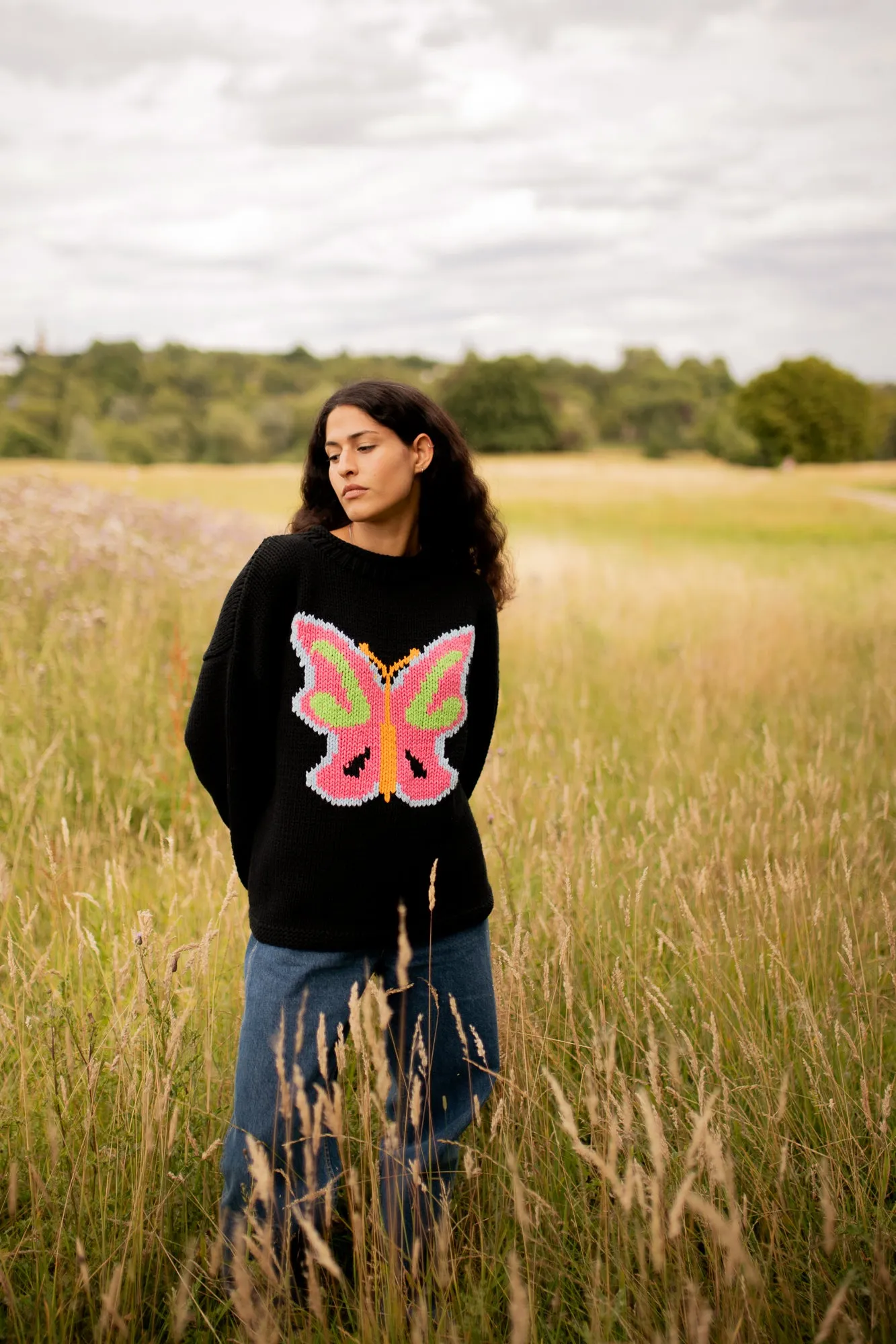 Neon Butterfly Hand Knit Jumper sold by The Slow Love product image thumbnail 2
