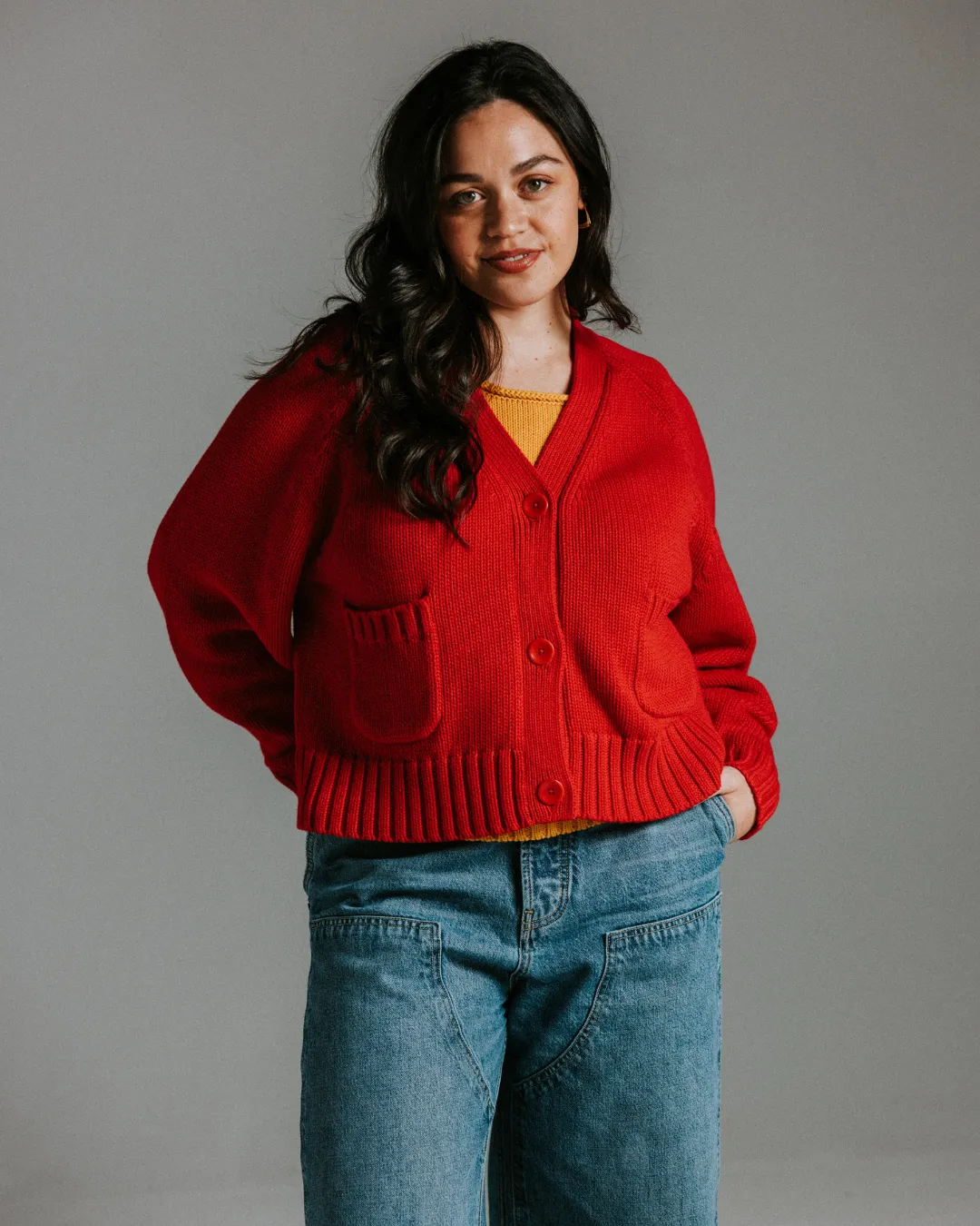 The Staple Cardigan - Red sold by The Slow Love product image thumbnail 4