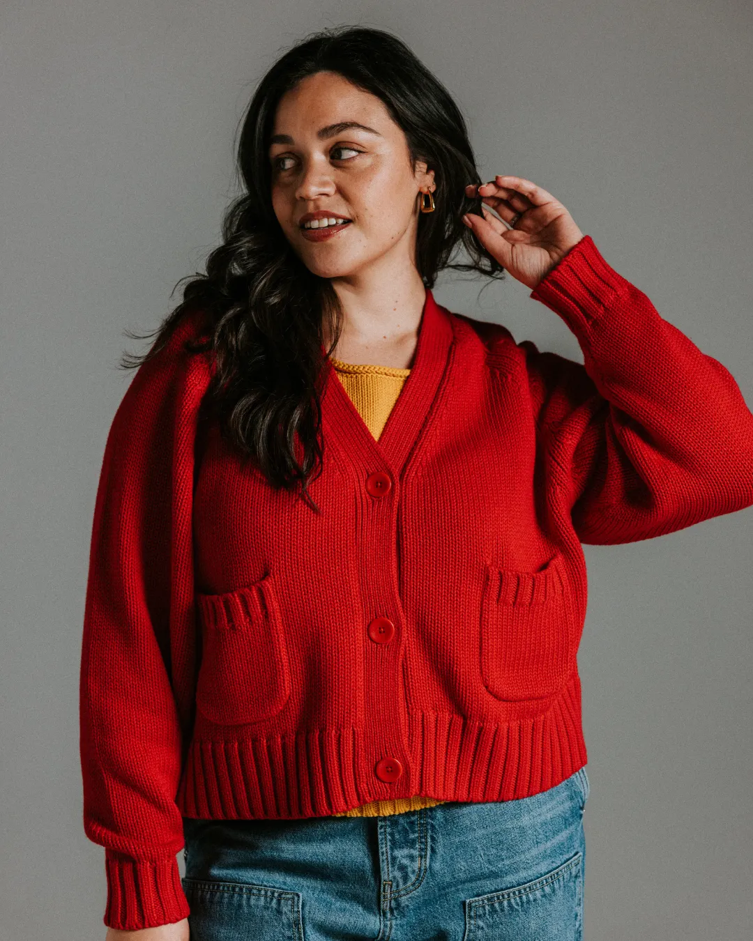 The Staple Cardigan - Red sold by The Slow Love product image thumbnail 5