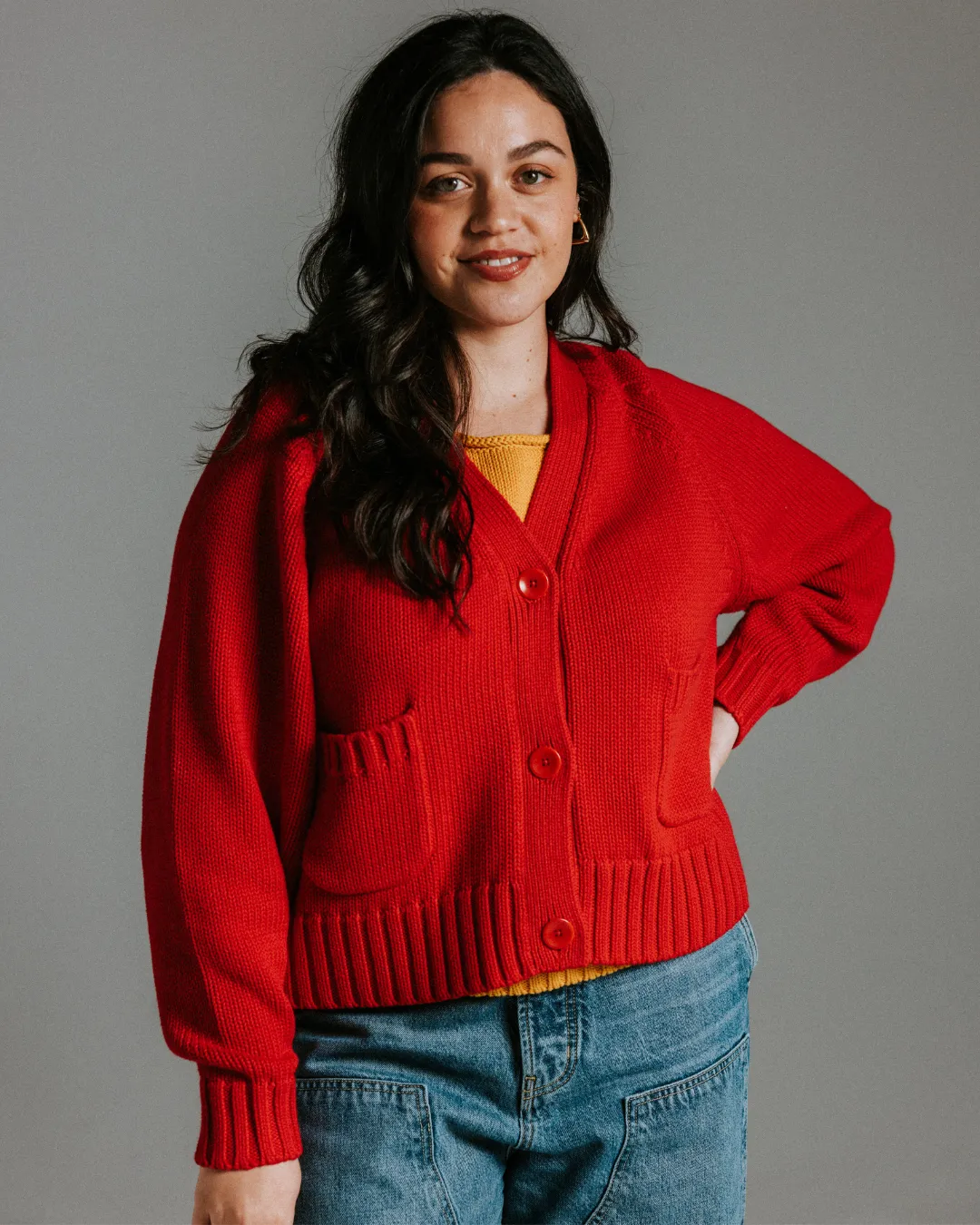The Staple Cardigan - Red sold by The Slow Love product image thumbnail 3