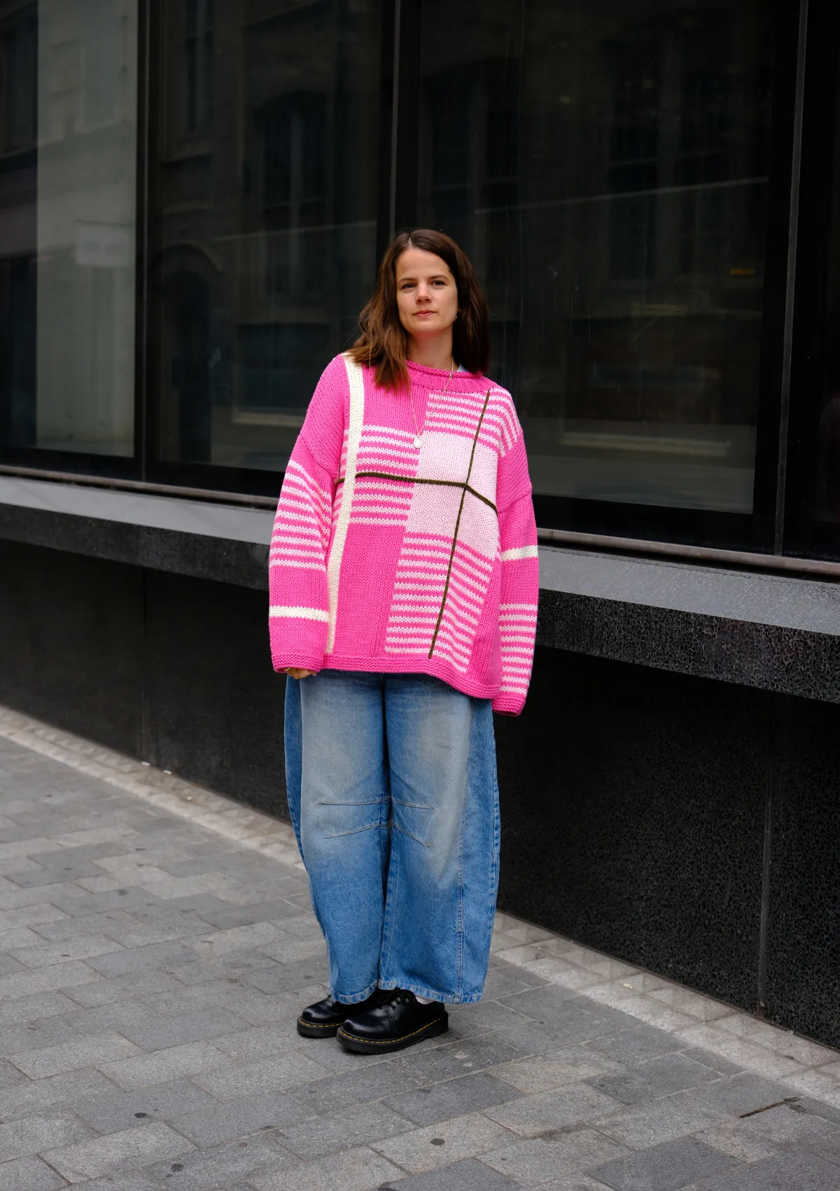 Checked Handknit Jumper - Pink sold by The Slow Love product image thumbnail 2