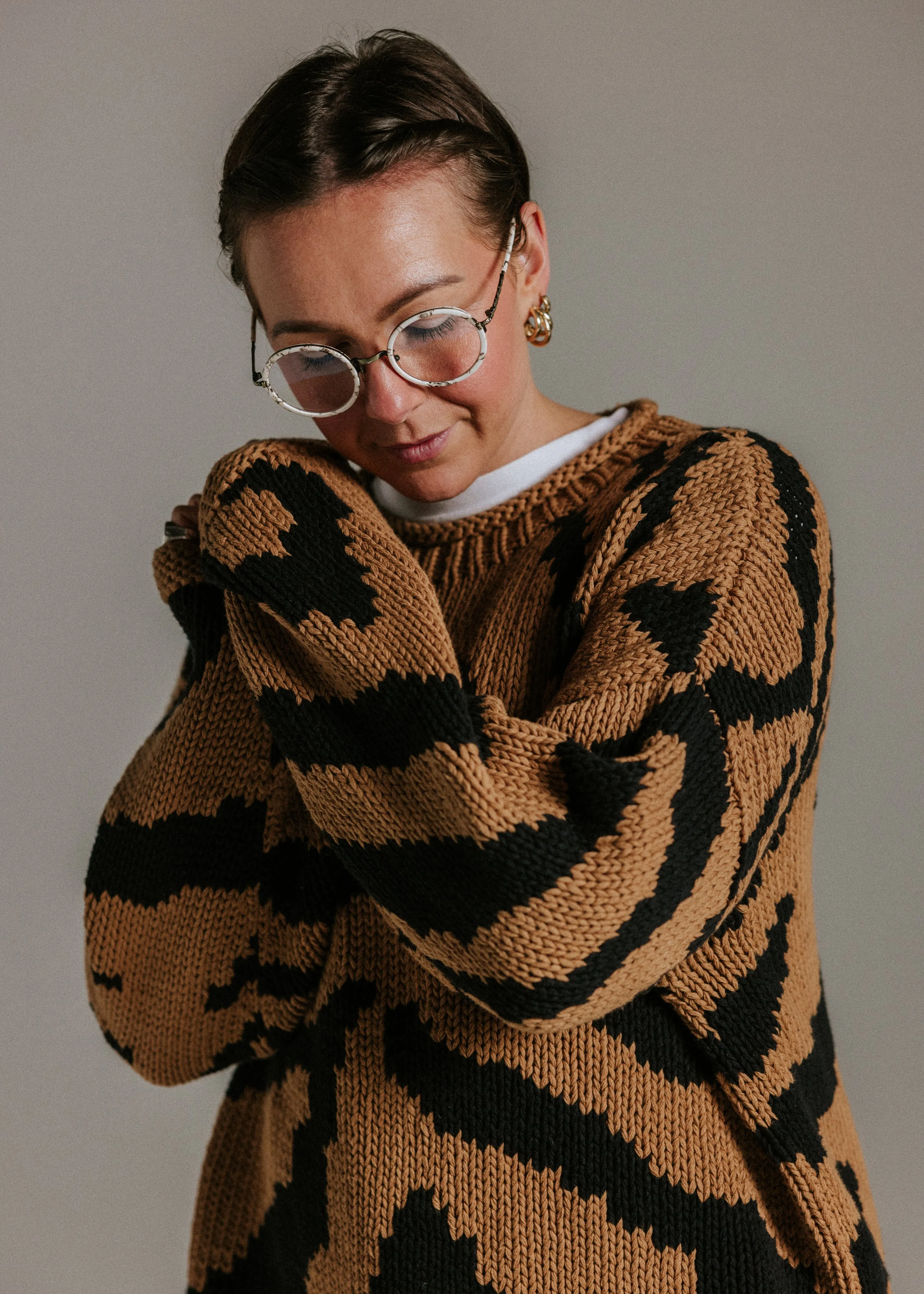 Tiger Hand Knit Jumper sold by The Slow Love product image thumbnail 5