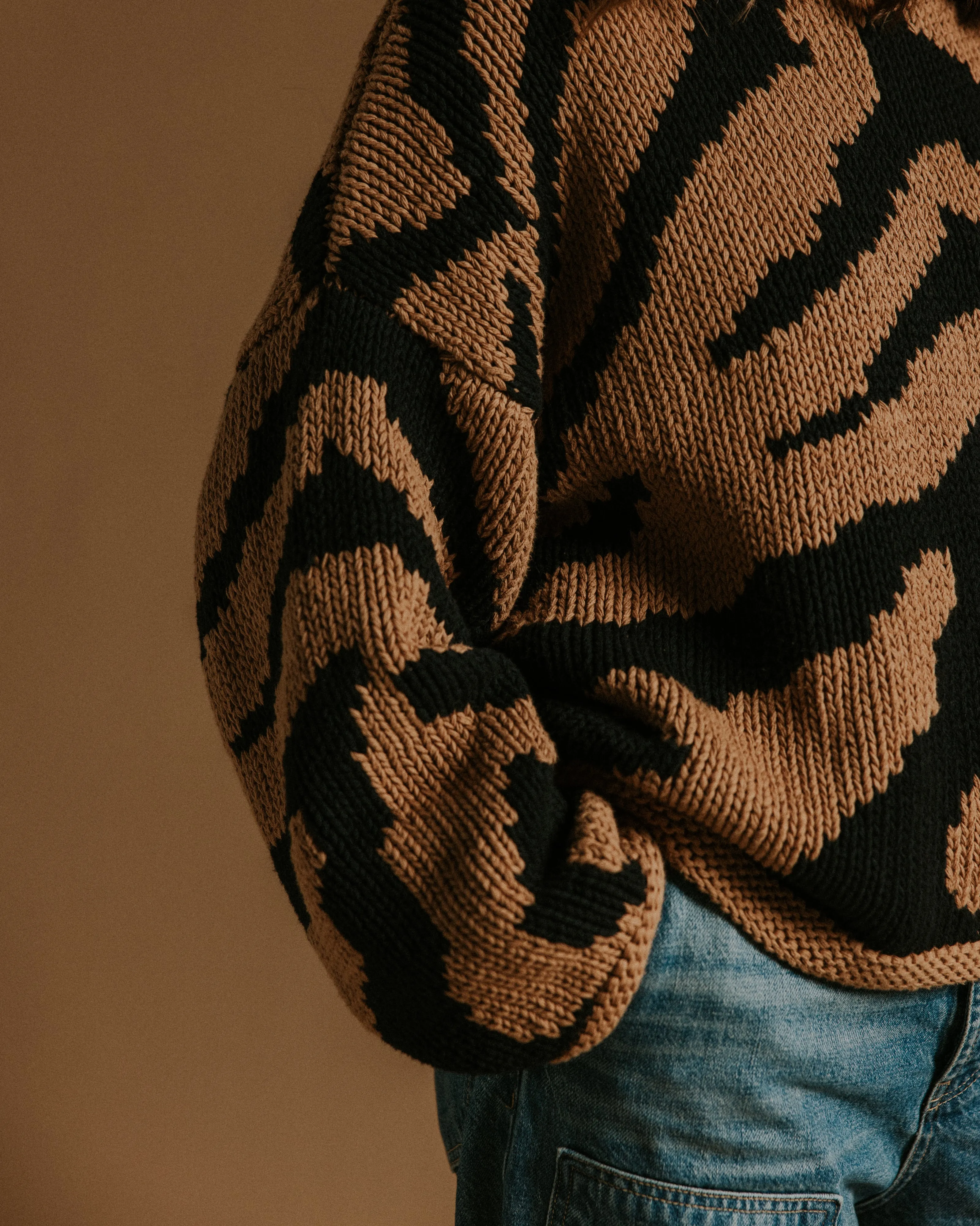 Tiger Hand Knit Jumper sold by The Slow Love product image thumbnail 4