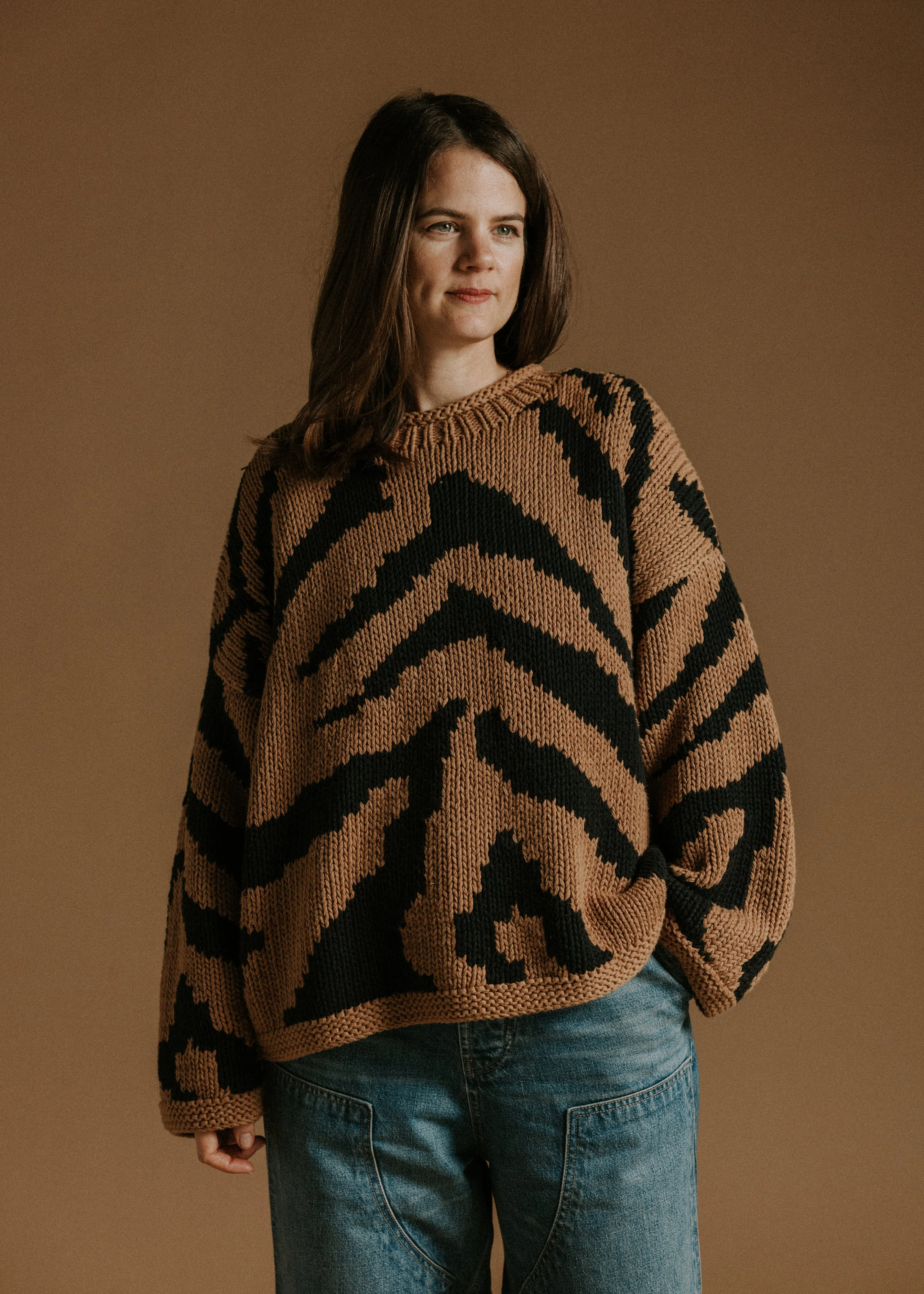 Tiger Hand Knit Jumper sold by The Slow Love product image thumbnail 2